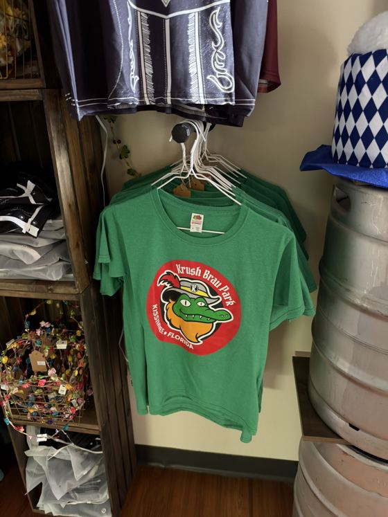 Green Krush Brau Park Kissimmee Florida T-shirt with the gator mascot